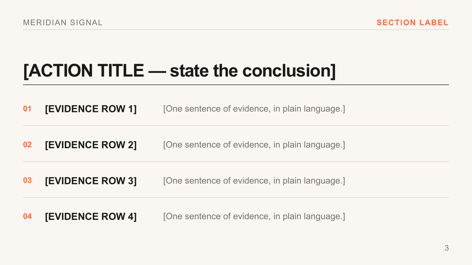 Meridian Signal master layout 3